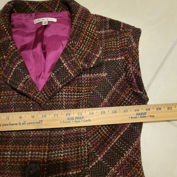 CAbi Wool Blend Plaid Vest Size Medium - Picture 8 of 9